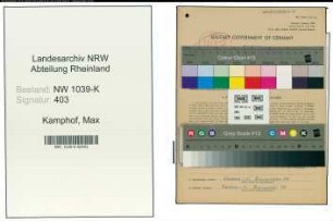 Entnazifizierung Max Kamphof , geb. 19.07.1893 (Kaufmann)