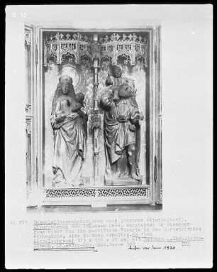 Reise-Altar — Zwei Heiligenfiguren