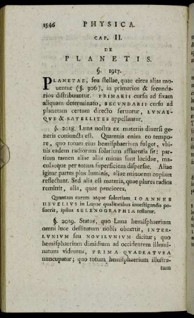 Cap. II. De Planetis