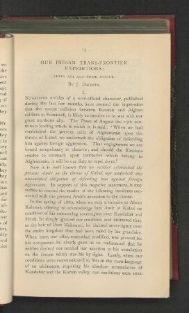 Our Indian Trans-Frontier Expeditions: Their Aim and their Result.