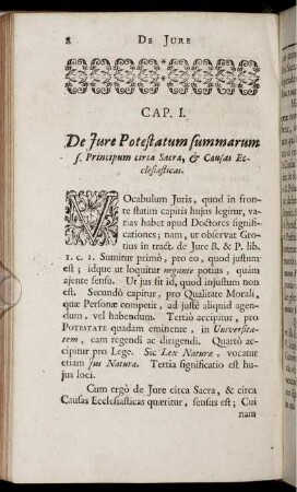 Cap. I. De Jure Potestatum summarum... - Cap. III. Qua sit Radix seu fons, ex quo Jus...