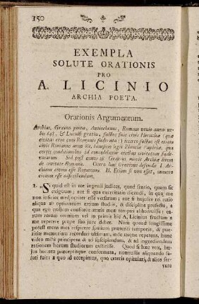 Exempla Solute Orationis pro A. Licinio Archia Poeta.