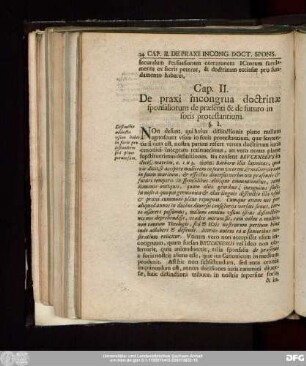 Cap. II. De praxi incongrua doctrinae sponsaliorum de praesenti & de futuro in foris protestantium.