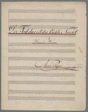 Der Tod das ist die kühle Nacht, V, pf, RWV WoO VII/21 - BSB Mus.ms. 21234 : Der Tod, das ist die kühle Nacht. // Heinrich Heine. // Max Reger