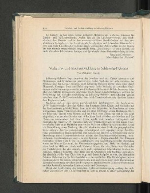 Verkehrs- und Stadtentwicklung in Schleswig-Holstein.