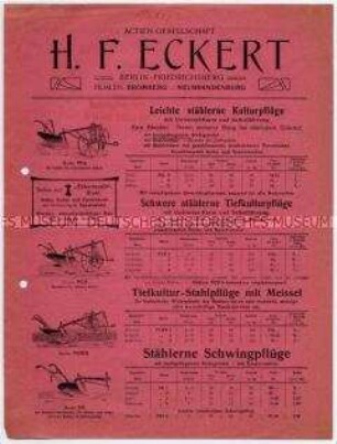 Leichte stählerne Kulturpflüge