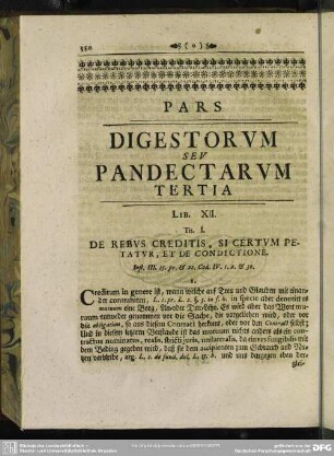 Pars Digestorum Seu Pandectarum Tertia