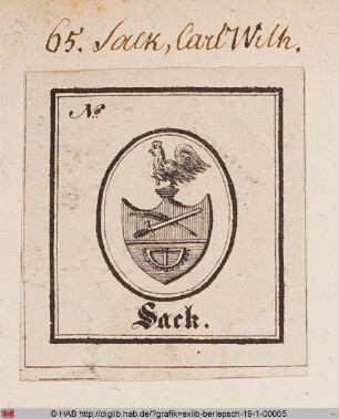 Wappen des Carl Wilhelm Sack