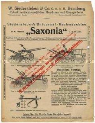 Universal-Hackmaschine und Universal-Sämaschine "Saxonia"