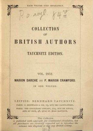 Marion Darche : a story without comment