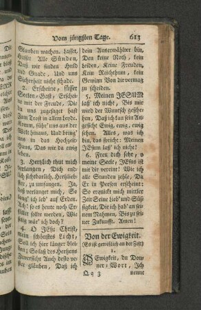 Von der Ewigkeit.