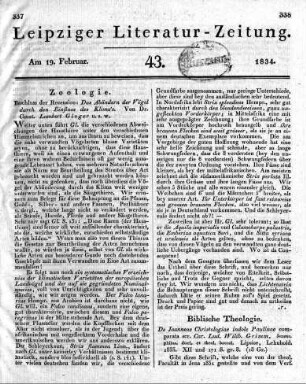 De Joanneae Christologiae indole Paulinae comparata scr. Car. Lud. Wilib. Grimm, Jenens. philos. doct. et theol. baccal. Lipsiae, Lehnhold. 1833. XII und 171 S. gr. 8.