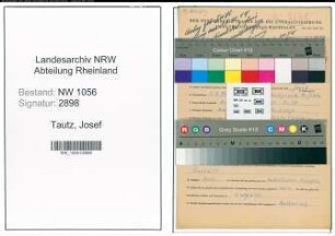 Entnazifizierung Josef Tautz , geb. 01.07.1894 (Schachtmeister)