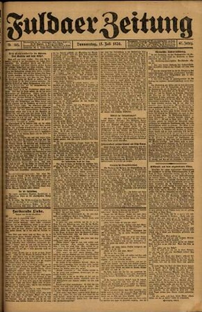 Ausgabe vom Donnerstag, den 15. Juli 1920.