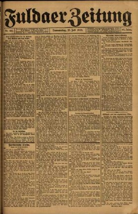 Ausgabe vom Donnerstag, den 15. Juli 1920.