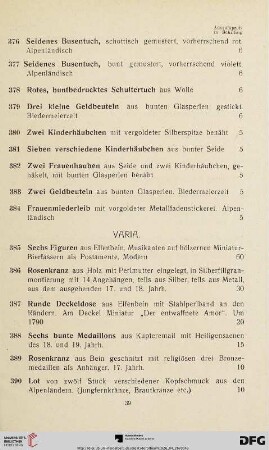 Varia (Nr. 385-402)