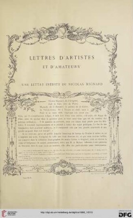14: Lettres d'artistes et d'amateurs : une @lettre inédite de Nicolas Mignard