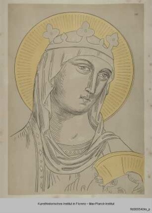 Kopf der Maria lactans aus der Kirche San Agostino in San Gimignano (nach Lippo Memmi)