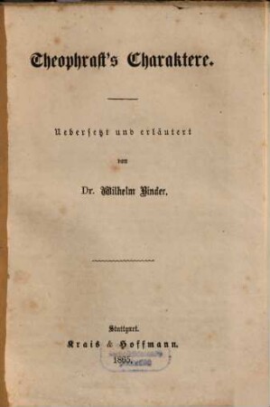 Theophrast's Charaktere