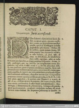 Caput I. Onomatologia Iuris accrescendi