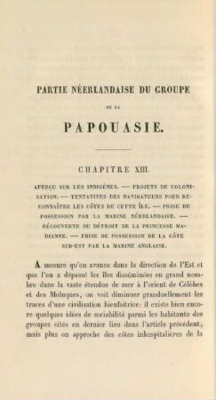 Chapitre XIII. Apercu sur les indigènes. - ...