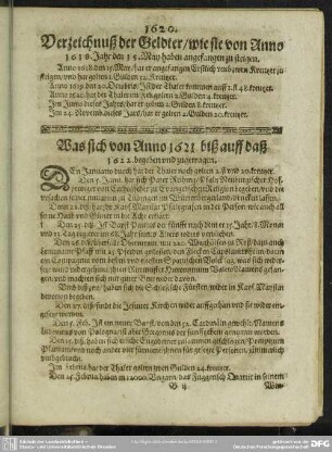 Was sich von Anno 1621 biß auff daß 1622. begeben und zugetragen