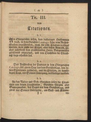 Tit. III. von Citationen