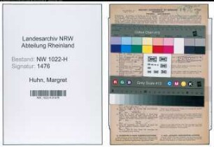 Entnazifizierung Margret Huhn , geb. 08.06.1914 (Kaufmaennische Angestellte)