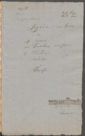 Messen. Auszüge (Kyrie-Gloria); V (4), Coro, orch; e-Moll