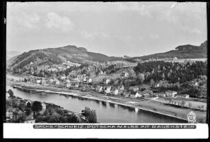 Sächsische Schweiz, Pötzscha an der Elbe mit Rauenstein