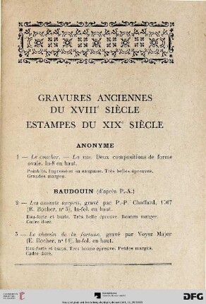 13Gravures Anciennes du XVIII siècles – Estampes du XIX siècle (Nr. 1-60)