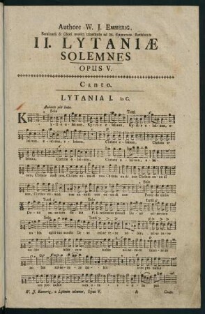 1-9, II. Lytaniae Solemnes. Opus V. Canto.
