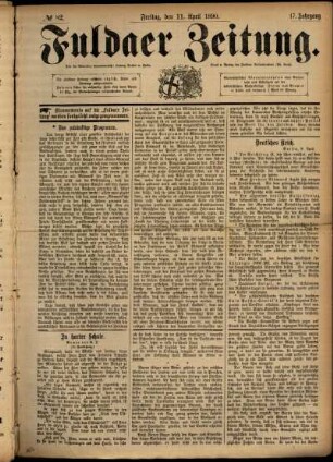 Ausgabe vom Freitag, den 11. April 1890.