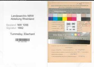 Entnazifizierung Eberhard Tummeley , geb. 06.03.1907 (Vertreter)