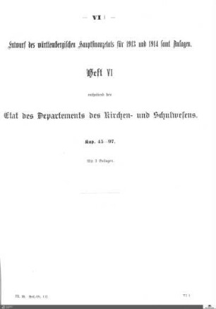 Hauptfinanzetat 1913-1914, Heft 6