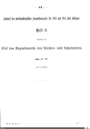 Hauptfinanzetat 1913-1914, Heft 6