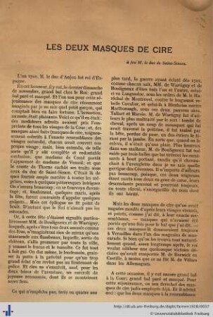 Les deux masques de cire.