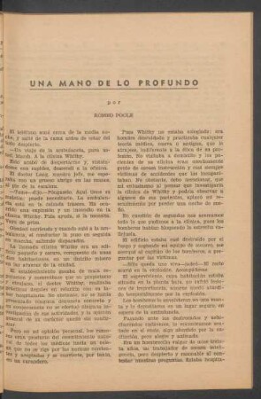 Una mano de lo profundo