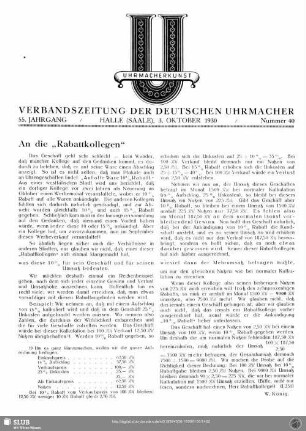 An die "Rabattkollegen"