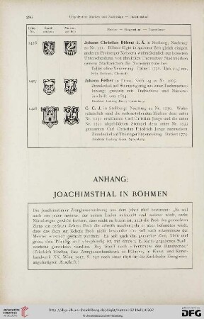 Anhang: Joachimsthal in Böhmen