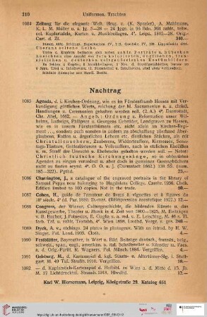 Nachtrag (Nr. 1085 - 1117)