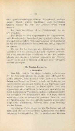 IV. Montan-Industrie.