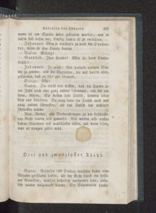 Drei und zwanzigster Abend.