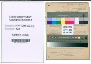 Entnazifizierung Aloys Keuken , geb. 25.04.1896 (Klempner)