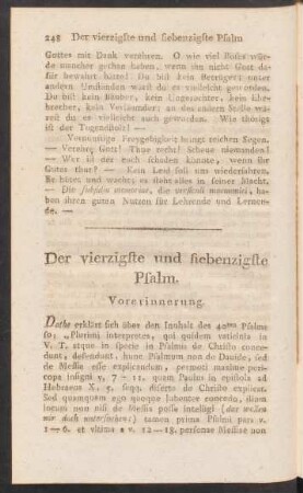 Der vierzigste und siebenzigste Psalm