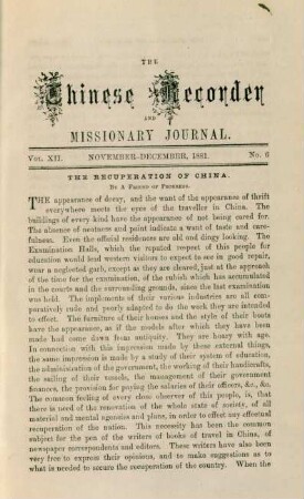 No. 6. November - December, 1881