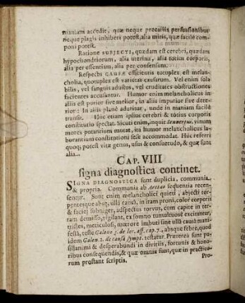 Cap. VIII. signa diagnostica continet.
