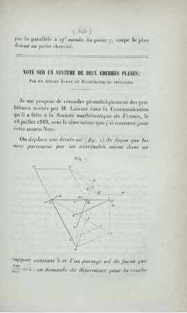 Note sur un système de deux courbes planes.