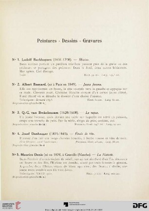 Peintures – Dessins – Gravures (Nr. 1-40)