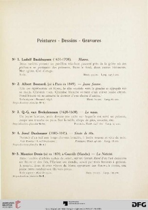 Peintures – Dessins – Gravures (Nr. 1-40)